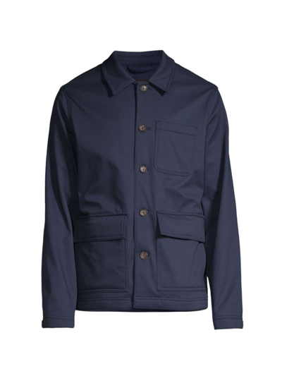 Michael Kors Cotton Stretch Bonded Chore Jacket In Midnight
