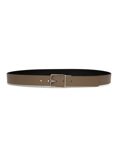 Bally Men's Leather Buckle Belt In Deep Sepia Black