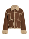 RE/DONE WOMEN'S REVERSIBLE SUEDE & SHEARLING JACKET