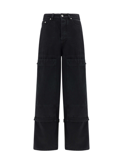 Off-white Five-pocket Black Cotton Jeans In Black No Colour