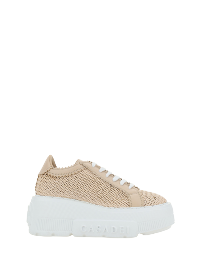 Casadei Nexus Hanoi Sneakers With Contrasting Platform Sole In Beige