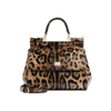 Dolce & Gabbana + Kim Kardashian Sicily Leopard-print Leather Glossed-shoulder Bag In Brown