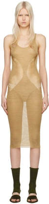 ISA BOULDER SSENSE EXCLUSIVE GOLD FLOATER MIDI DRESS