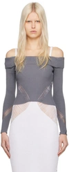 Isa Boulder Gray Floater Sweater In Ash