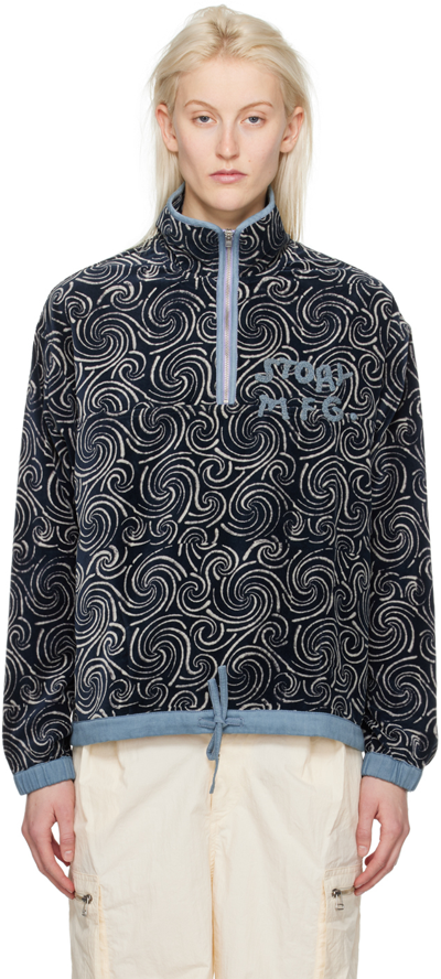 Story Mfg. Navy Mineral Sweater In Blue Spiral