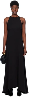 JIL SANDER BLACK FLARED MAXI DRESS