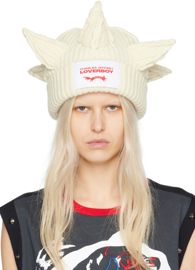 Charles Jeffrey Loverboy Off-white Berserker Beanie In Ecru