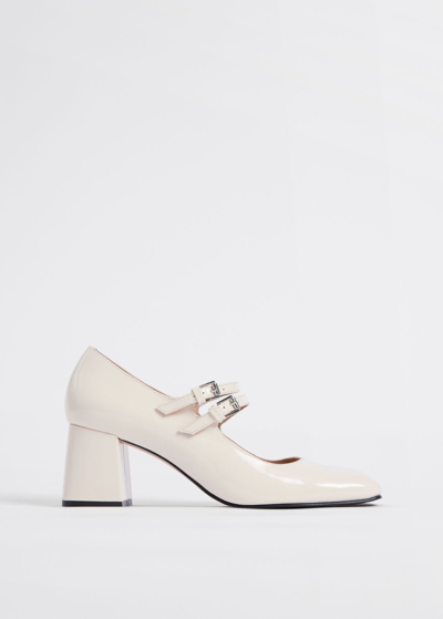 Other Stories Patent Leather Mary Jane Pumps In White