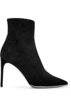 RENÉ CAOVILLA FAUX PEARL-EMBELLISHED SUEDE ANKLE BOOTS