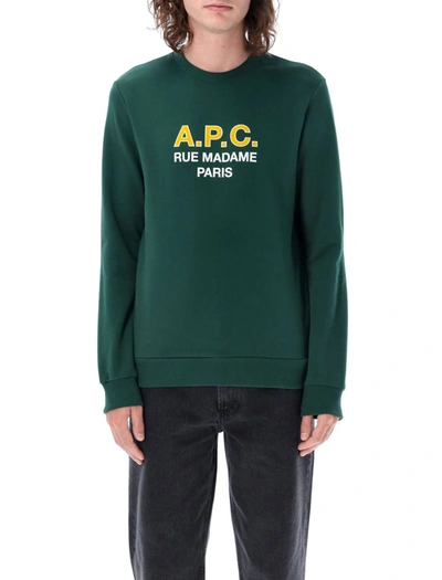 A.p.c. Apc Madame H Crew Neck Sweatshirt In Green