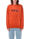 Apc Eliot Flocked-logo Cotton Sweatshirt In Brick/red
