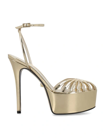 Alevì Clio 90 Sandals In Gold Leather