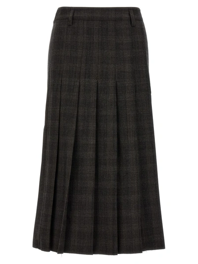 16arlington Brown Nimue Midi Skirt In Gris