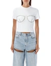 AREA AREA CRYSTAL BUSTIER CUP T-SHIRT