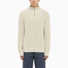 Apc High Neck Cotton Turtleneck Sweater In Beige