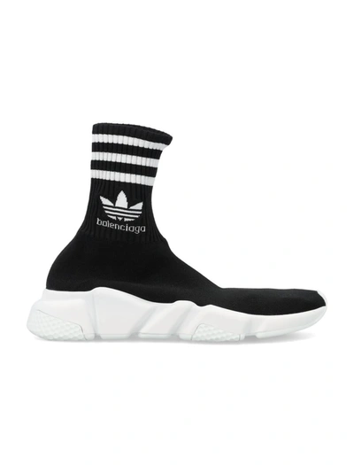 Balenciaga X Adidas Speed High-top Sneakers In Black,white
