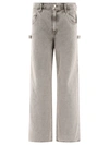 Agolde Magda Organic Cotton Carpenter Jeans In Grey