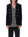 Balmain Embossed-button Open-front Blazer In Black