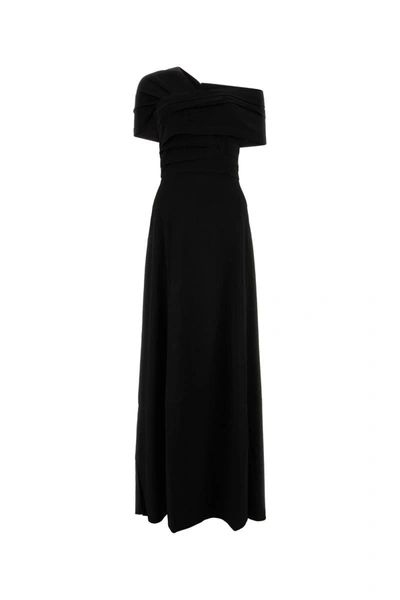 Co Short-sleeve Off-the-shoulder Maxi Dress In Black