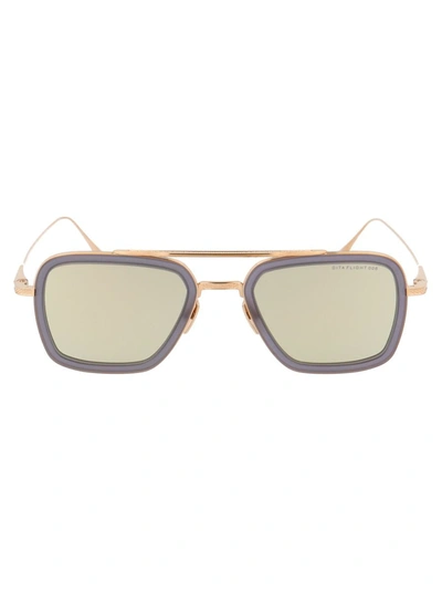 Dita Sunglasses In Matte Grey Crystal - 12k Gold