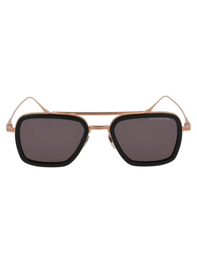 Dita Sunglasses In Black-rose Gold