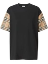 BURBERRY BURBERRY CHECK MOTIF COTTON T-SHIRT