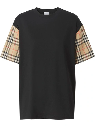 BURBERRY BURBERRY CHECK MOTIF COTTON T-SHIRT