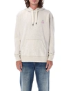 Isabel Marant Malek Logo-print Hooded Sweatshirt In Ecru