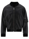 Dolce & Gabbana Leather Zip-up Bomber Jacket In Black