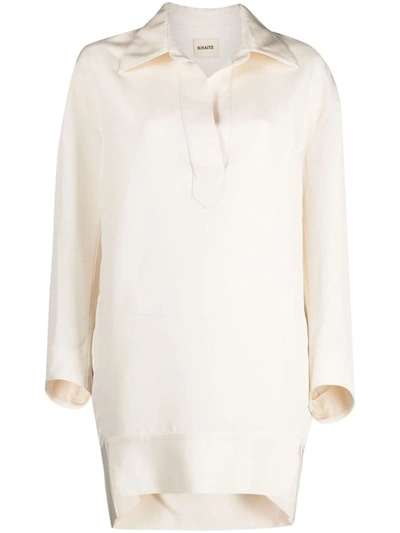 Khaite Kal Viscose Blend Mini Dress In White