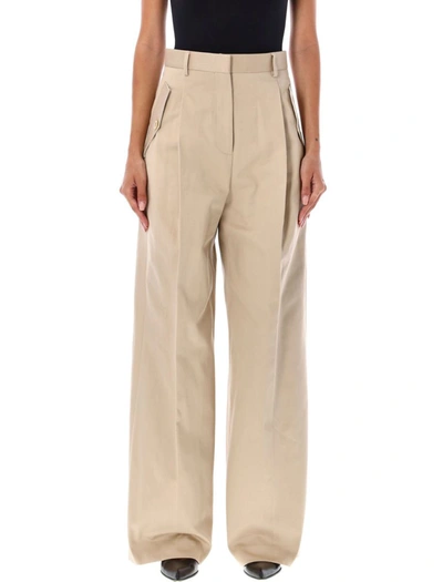 Lanvin Flared Chino Pants In Beige
