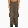 Entire Studios Gocar Cotton-blend Cargo Trousers In Brown