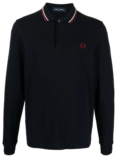 Fred Perry Fp Long Sleeve Twin Tipped Shirt Clothing In Blue
