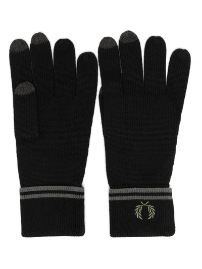 Fred Perry Fp Twin Tipped Merino Wool Gloves Accessories In Black