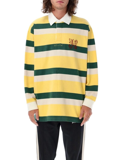 Palm Angels Pa Monogram Rugby Polo In Yellow
