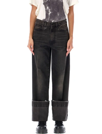 R13 Nina Straight Jeans In Vintage Boy Black