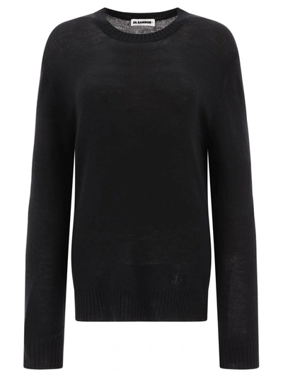 Jil Sander Ultrafine Wool Sweater In Black