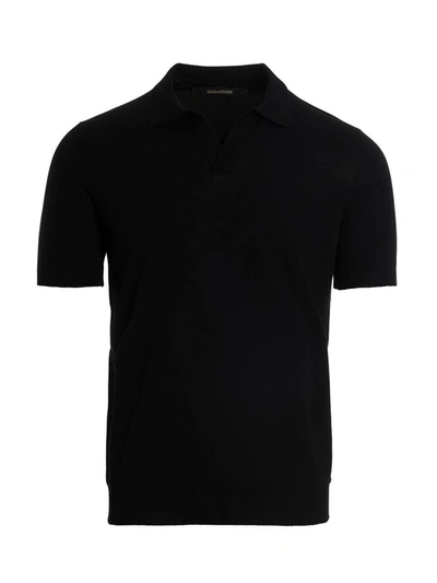 Tagliatore Short-sleeve Knitted Jumper In Black