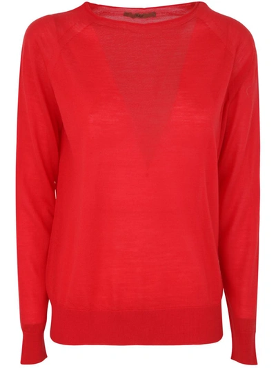 Nuur Boat Neck Jumper Clothing In Red