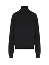 Saint Laurent Sustainable Wool Sweater With Embroidered Monogram In Black