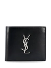 Saint Laurent Monogram Leather Wallet In Black