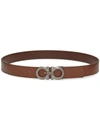 Ferragamo Adjustable Gancini-buckle Belt In Brown