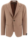 Tagliatore Single-breasted Blazer With Button Cuffs In Beige