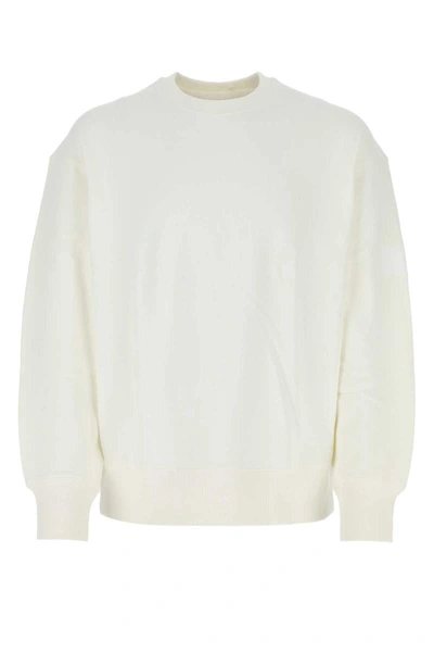 Y-3 Long-sleeved Organic Cotton Sweatshirt In White
