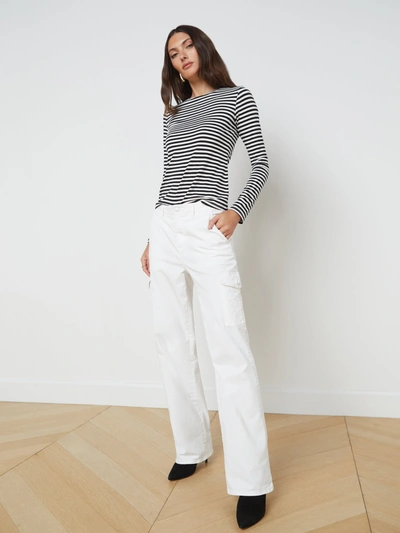 L Agence Channing Trouser In Blanc