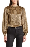Frame Printed Silk Blouse In Beige Multi