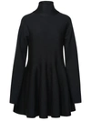 Khaite Clarice Wool-blend Mini Dress In Black