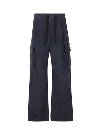 Dolce & Gabbana Cargo Trousers In Blu Scuro