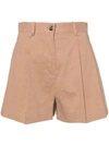 Pinko Tailored Linen Shorts In Brown