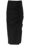 Ganni Double Satin Maxi Skirt In Black